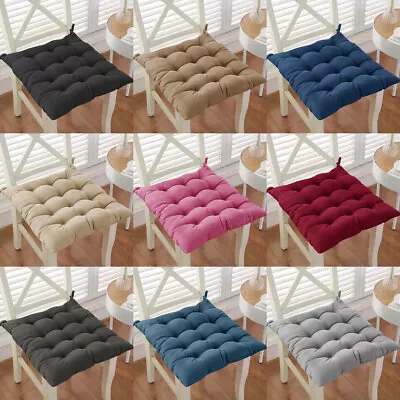 Chair Seat Pad Cushion Tie On Plain Dining Garden Room Kitchen Patio Cushions • £7.99