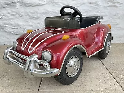 Vintage VW Red Beetle Junior Sportster Metal Pedal Car TS-110 Rare • $750