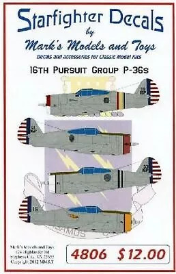 1/48 Starfighter Decals - P36s 16th Pursuit Group • $11.87