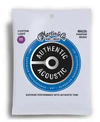 Martin Authentic Acoustic SP 92/8 Phosphor Bronze Custom Light Guitar String Set • $16.99