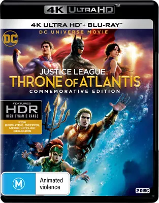 Justice League Throne Atlantis 4K UHD Blu-ray / Blu-ray | DC Universe | Region B • $29.28