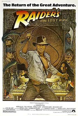 Raiders Of The Lost Ark - Poster (A0-A4) Film Movie Picture Wall Decor Actor • £5