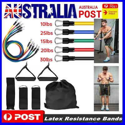 11x Yoga Strap Latex Resistance Bands Exercise Home Gym Tube Fitness Pull Rope • $16.05