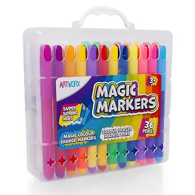 £9.99 • Buy Artworx 36 X Magic Colour Changing Felt Tip Colouring Marker Pens For Kids