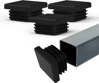 Prescott Plastics 1 1/2” Square Plastic Plug Insert Black End Cap (8 Pack) • $12.16