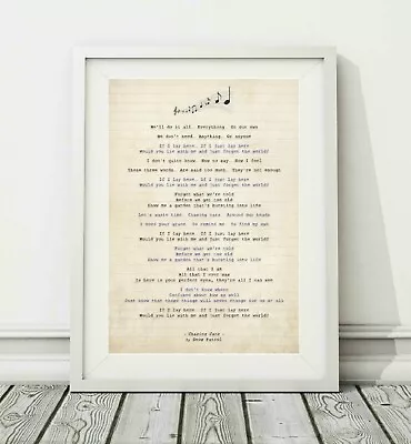 Snow Patrol - Chasing Cars - Song Lyric Art Poster Print - Sizes A4 A3 • £6.95
