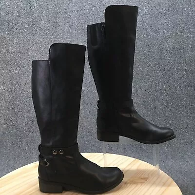 Arizona Boots Womens 8 M Cuala Tall Riding Black Faux Leather Knee-High Casual • $61.99