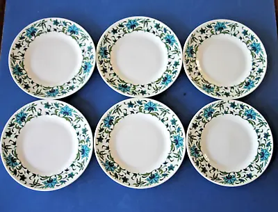 Vintage Midwinter Spanish Garden 6 Side Plates 18cm Jessie Tait • £18.99