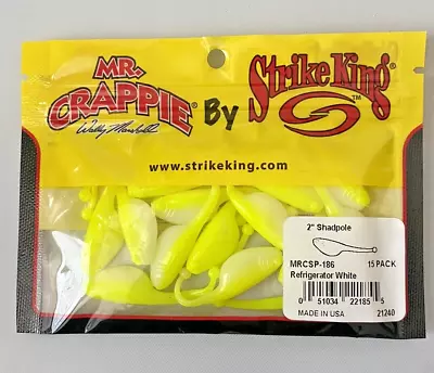 Mr. Crappie By Strike King 2” Shadpole Crappie Jig In Refrigerator White 15Pk • $4.50