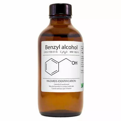 Benzyl Alcohol - 4 Fl Oz - Amber Glass Bottle W/ Glass Dropper - GreenHealth • $11.99