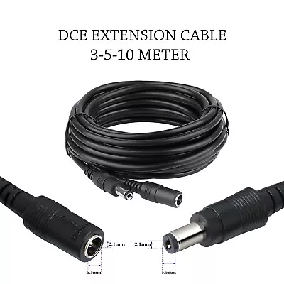 12V DC Power Extention Cable Cord 2.1mm For CCTV Camera Power Supply Cable UK • £4.75