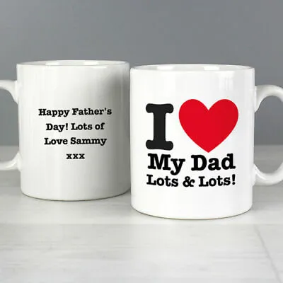 Personalised I Heart Mug Father's Day Love Mug Gift Anniversary Wedding Gift • £11.95