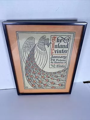 THE INLAND PRINTER MAGAZINE ~ January 1911 Vol 46 No 4 ~ Framed Cover ~ Peacock • $124.99