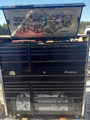 Snap On Steel Toolbox. Black Hot Rod 20 Drawers. Includes MAC Tool Cart.  • $2950