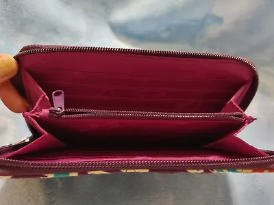 Vera Bradley Zip-Around Accordion Wallet In Plum Crazy  • $12