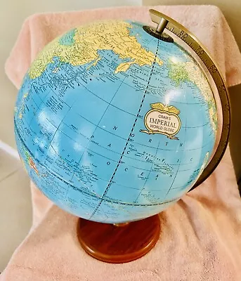 Vintage Cram’s Imperial World Globe 12” The George F Cram Company INC Made USA • $18.95