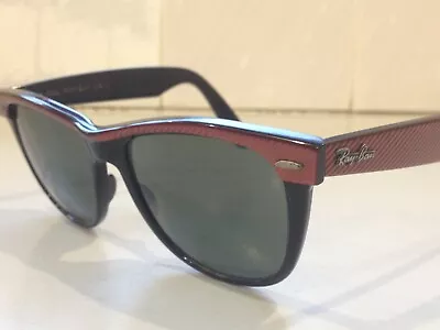 Vintage RayBan Wayfarer II Street Neat Sunglasses - Red Geometric Pattern -1980s • $250