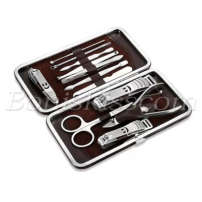 11pcs Stainless Steel Manicure Pedicure Tools Kits Ear Pick Nail Clippers Set • $12.99