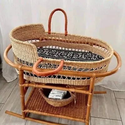 African Moses Basket Bassinet Gift For New Mom SafeBaby Sleepingwithout Stand. • $155