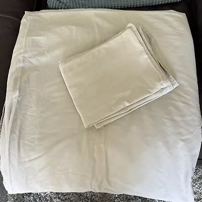 Ikea Angslilja King Duvet Cover Set 100% Cotton Ecru/light Beige • £4.99