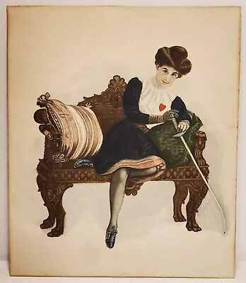 Victorian Female Fencer Watercolor R. G. Mitchell • $59