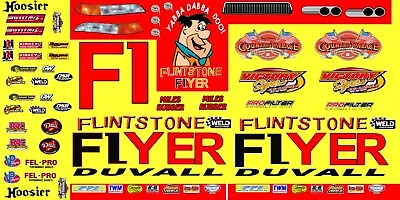 #F1 Mike Duval Flintstone Flyer - Dirt Late Model 1/24 Waterslide Decal Fits ADC • $10.99