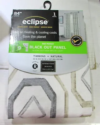 Eclipse Black Out Panel Rod Pocket Timmons Natural 42  X 84   • $18.95