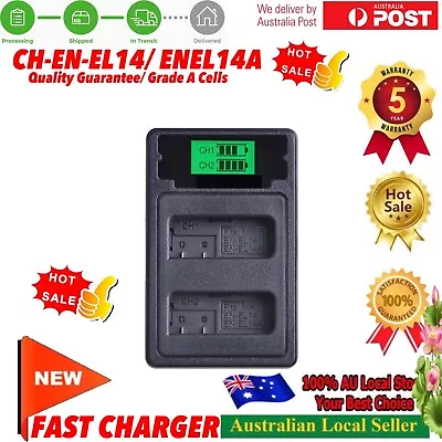 Battery Charger ENEL14 EN-EL14 EN-EL14A For Nikon D5600 D5500 D5300 D3500 D3400 • $22.98