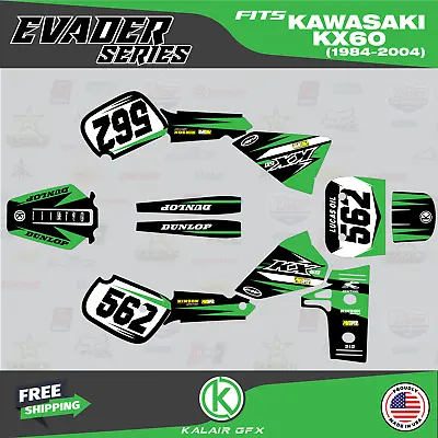 $87.99 • Buy Graphics Kit For KAWASAKI KX60 (1984-2021) EVADER-GREEN