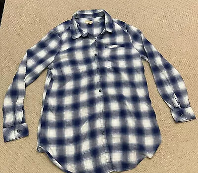 Boston Traders Men's Medium Long Sleeve Flannel Shirt Blue Plaid Button Down • $11.99
