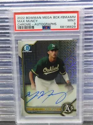 2022 Bowman Megabox Max Muncy Chrome Auto Autograph #BMAMM PSA 9 • $0.99