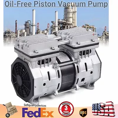 Industrial Oilless Vacuum Pump Oil-Free Piston Vacuum Pump W/ Filter BEST SELL • $154.01