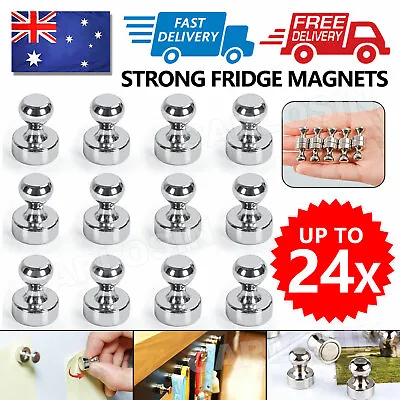 $7.45 • Buy 12/24 Mini Strong Fridge Magnets Whiteboard Push Pins For Message Board Stickers