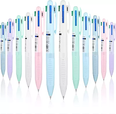 12 Pieces Multicolor Ballpoint Pen 0.5 Mm 4-In-1 Colored Pens Fine Point Nursing • $33.99