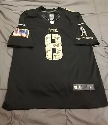 Nike Jersey Mens Medium Tennessee Titans 8 Mariota Black Salute To Service Sewn • $22.99