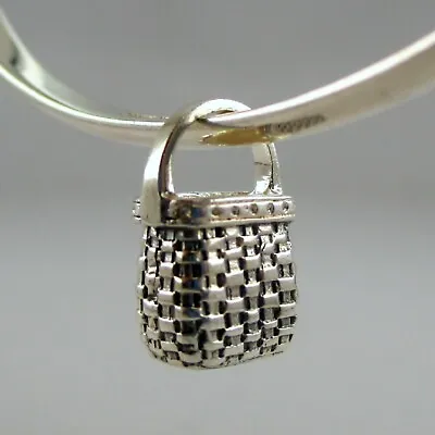$16 • Buy Sterling Silver KEEPSAKE BASKET Charm FOR BRACELET Necklace Pendant VINTAGE New