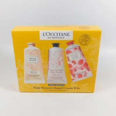 L'Occitane PINK FLOWERS HAND CREAM TRIO Travel Exclusive 3x75ml *NEW IN BOX* • $44.99