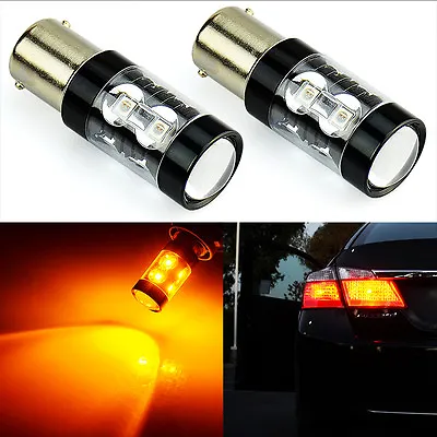 JDM ASTAR 2x 1156 BA15S High Power LED Car Turn Signal Light Bulbs Amber Yellow • $29.99