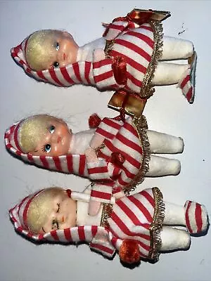 Vintage 1950s Christmas Pixie Elf Ornaments. NonColorfast Japan Lot Of 3 • $15