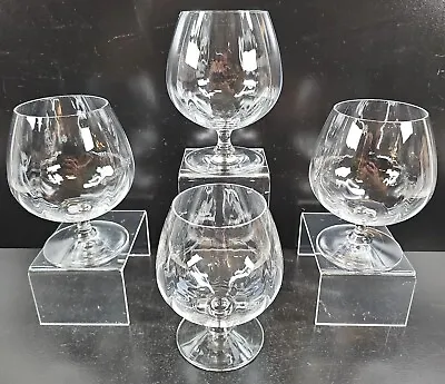 4 Mikasa Stephanie Brandy Glasses Set Clear Ribbed Optic Snifer Bar Stemware Lot • $89.67