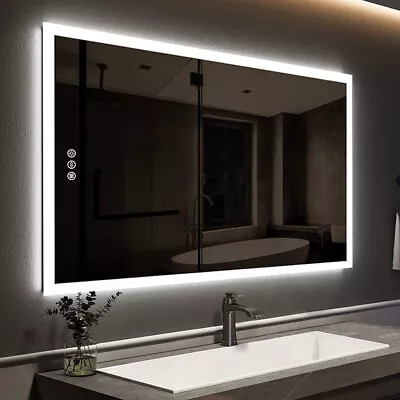 Smart Dimmble LED Bathroom Mirror Save Energy Antifog Waterproof Makeup Mirror • $89.91