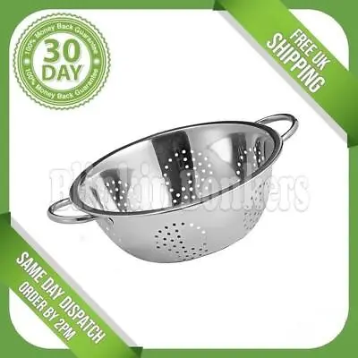 £5.89 • Buy Stainless Steel Metal Colander Kitchen Food Drainer Draining Sieve Strainer Uk