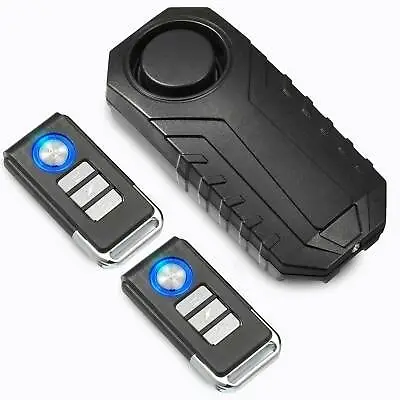 Bike Motorcycle Alarm With 2 Remotes Waterproof 113dB Vibration Motion Detector • $17.97