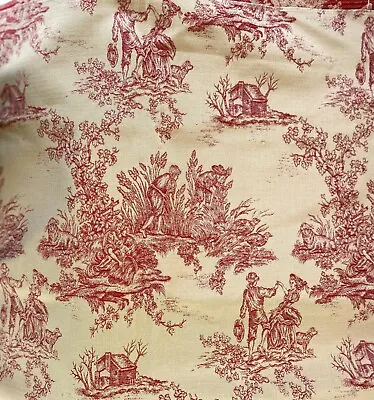 Upholstery Fabric 55 Inches By 37 Inches Beige Burgundy Scenery People • £11.53