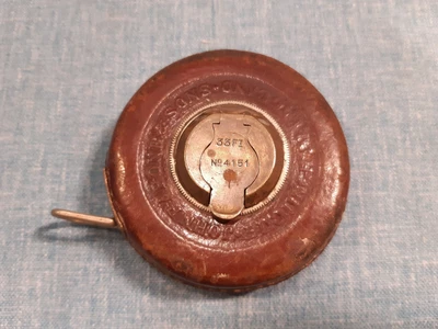 £9 • Buy Vintage Original John Rabone & Sons Leather Case Tape Measure 33ft
