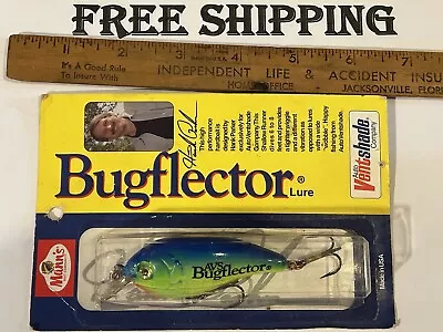 RARE MANN’S ADVERTISING LURE AVS  BUGFLECTOR Lure HANK PARKER AUTOGRAPH NIP • $10.80