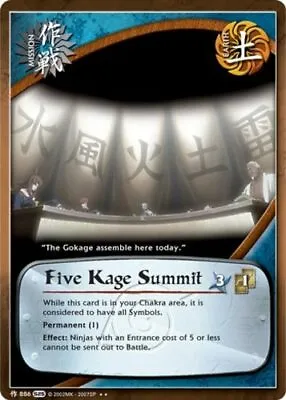 Five Kage Summit - M-886 - Rare - 1st Edition - Foil Kage Summit NM/LP - Naruto • $3.24