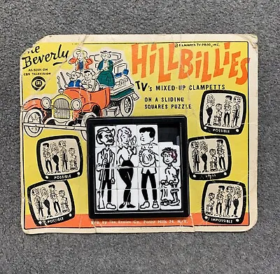 Vintage TV 1960s Roalex Beverly Hillbillies Sliding Squares Puzzle On Card • $74.99