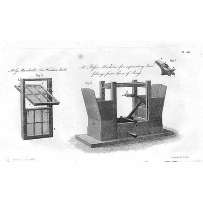 £8.99 • Buy Ross's Machine For Separating Iron Filings From Brass; Inventor - Old Print 1811