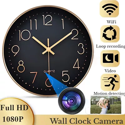 1X 1080P WiFi IP Camera Wall Clock Home Office Security Nanny Cam Fast Ship • $65.80